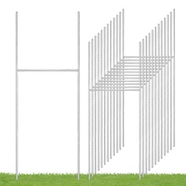 12 Pack Yard Sign Stakes, 17X6 INCH H Frames Metal Stakes for Yard Signs for Ground Outdoor, Yard Sign Holder Stand for Corrugated Plastic Sign, Blank Lawn Sign, Estate Garage Sale