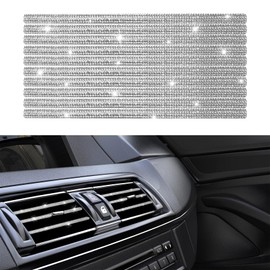 PACLVIO 10pcs Bling Car Air Vent Outlet Trim, Decorative Trim for Auto Air Vent Outlet, Bling Rhinestone Diamond Car Interior Accessories for Women and Teens, Universal for Straight Air Vents
