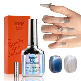 SAGEBIO Cat Eye Gel Nail Polish with Magnet Stick, 15ml Magnetic Gel, Create Stunning Cat Eye Effects for DIY Manicures, Long-Lasting, Salon-Quality Finish, 01