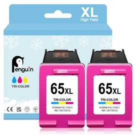 65XL Color Ink Cartridges Replacement for Printer Ink HP 65 HP65XL HP65 XL for 5055 3755 3772 2600 2620 2680 5012 5020 5030 5034 2628 Printers (Tri-Color, 2 Pack) for hp 65 Ink cartridges