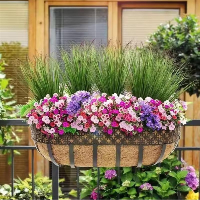 Onion Grass Artificial Plants Outdoor, Faux Shrubs Wheat Grass, 15Pcs