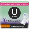 U by Kotex Maxi Pads with Wings, Clean & Secure,