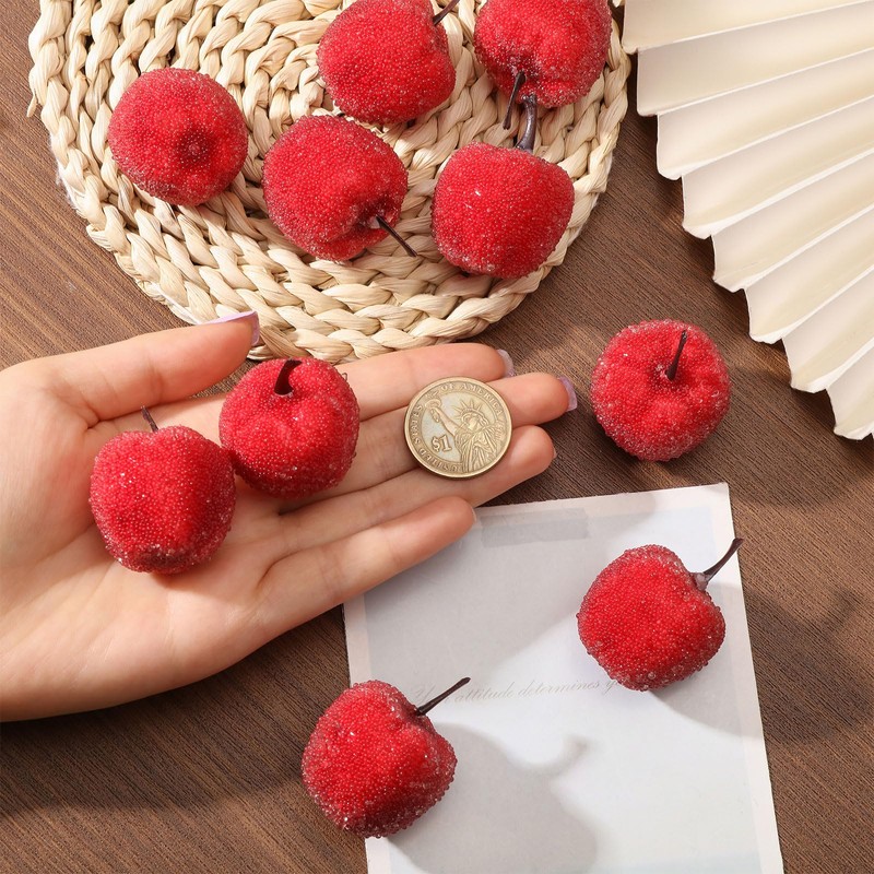 CHGCRAFT 10Pcs Artificial Foams Apples Mini Red Apple Foam Fruit