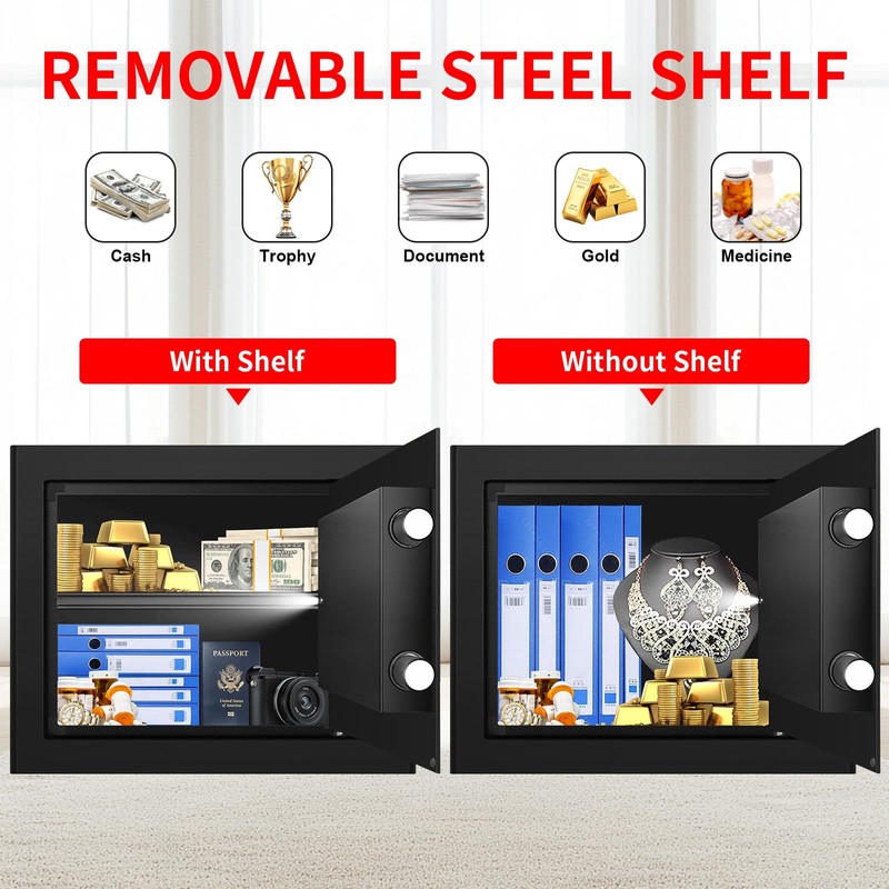 1.6 Cub Fire Proof Safe for Home Documents, Anti-Theft Digital