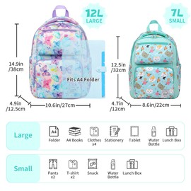 Toddler Backpack for Kids,Vaschy Cute Kindergarten Daycare Children Boys Girls 7L Small Backpack Bookbag for School Travel Green Kittens