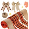Unbranded 4 Rolls 2.5" × 20 Yard Thanksgiving Burlap Ribbon,