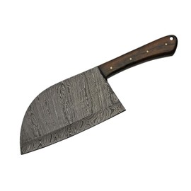 SANZ Damascus Hunting Knife 11.5 Inch - Camping Knives with Walnut Wood Handle, Steel Blade & Sheath - Outdoor Knife for Hunting, Camping & Outdoor uses