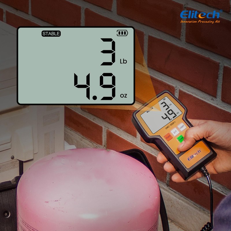 Elitech LMC-100F+ Refrigerant Charging Weight Scale 110Lbs Freon Scale High