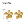 Chunky Gold Large Flower Earrings for Women Irregular Geometric Thick