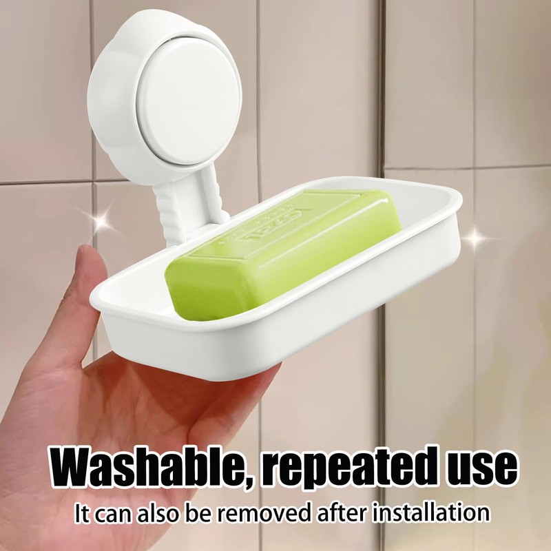 Suction Cup Shower Soap Holder Wall Mounted Max Hold 5KG
