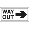 VSafety Way Out Arrow Right Sign - 300x150mm - 2mm