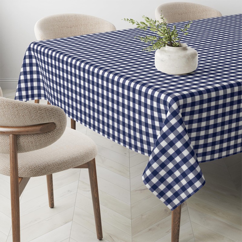 Martina Home TEFLONATED TABLECLOTH MADE VICHY MARINO 220X140 CM