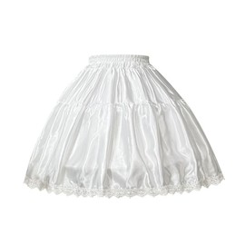 Bellyrich Lolita Petticoat 2 Hoops Underskirt Victorian Skirt for Short Ball Gown Elastic Half Slip Petticoat for Cosplay Party