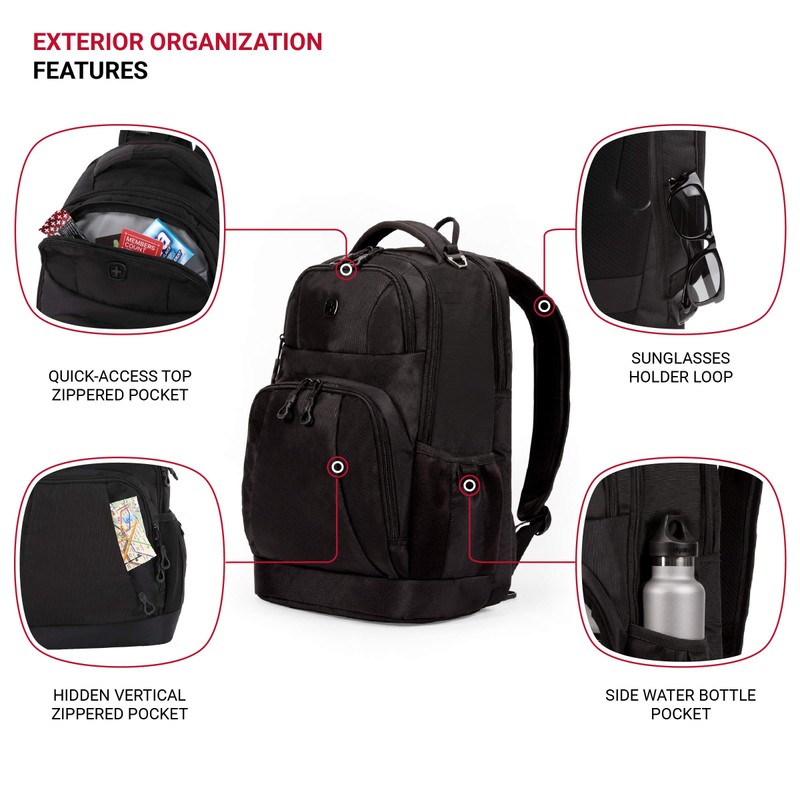 SwissGear 5698 Laptop Backpack, Black, 17-Inch