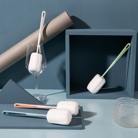 easyBee [4 Stück] Basic Schwamm Reinigungsbürste, Bürste lang 25 cm, Poröser Schwammkopf mit Starker Adsorptionskapazität, für Gläser, Karaffen, Dekanter, Flaschenreiniger, Teller, Schüssel