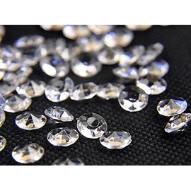 Diamantes acrílicos para mesa de confeti de imitación redondos con cristales de diamante para esparcir mesas, rellenos de jarrón, artes y manualidades, decoración de boda (10 mm, 1000 unidades), transparente