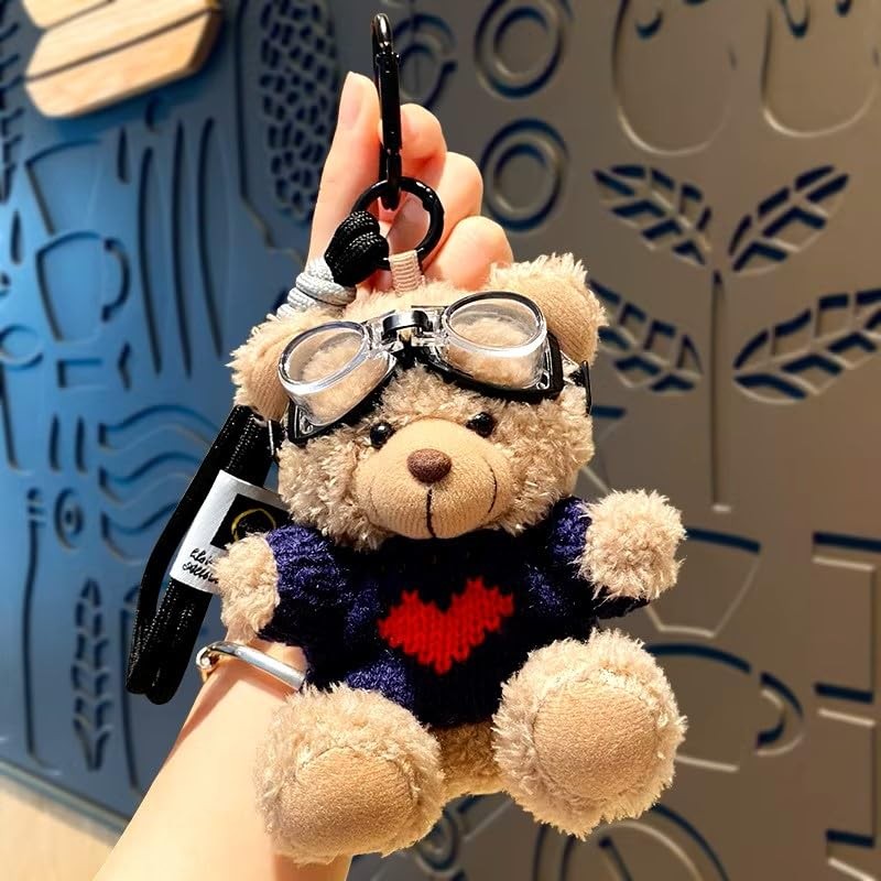 Amili 8 Types Bear Matching Keychains Fluffy Cute Teddy Bear
