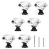 OctinPris 6pcs 30mm Crystal Glass Knobs Door Drawer Wardrobe Pull