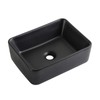 KARAMAG Black Vessel Sink Rectangle 16"x12" Bathroom Sink Rectangular Modern