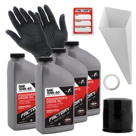 Factory Racing Parts Full Synthetic Oil Change Kit compatible with Kawasaki Prairie 400 2x4 KVF400 1998-2002 – Includes 4 Quarts of SAE 10W-40 Oil