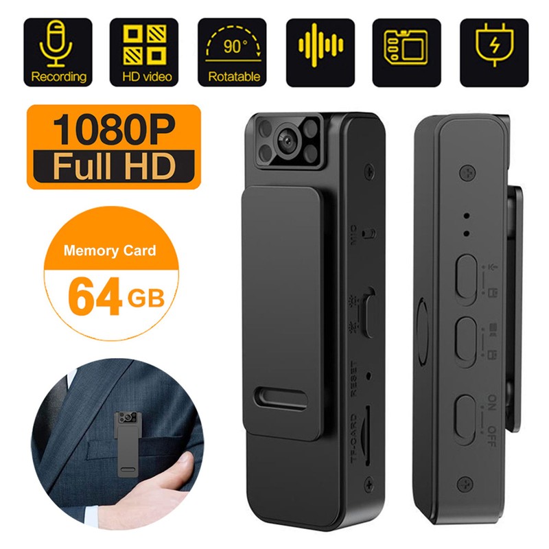 Mini Camera 1080P Pocket Video Camera Portable Recorder Camera 64GB