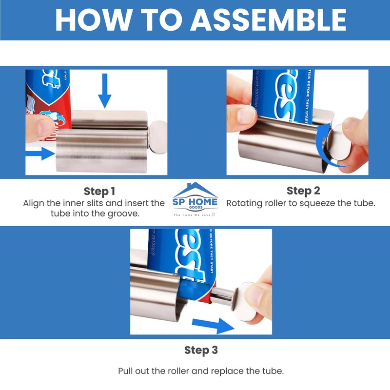 The Original Toothpaste Squeezer Tube Roller Stainless Steel 2 Pieces
