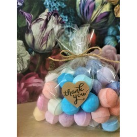 Thank You Teacher Leaving Present TA Gift Wrapped 20 Fragranced Scented Bath Bombs Chill Pills Mini Marbles Vegan