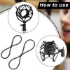 8 Pieces Black Universal Elastic Bands Replacement Microphone Shock Mount