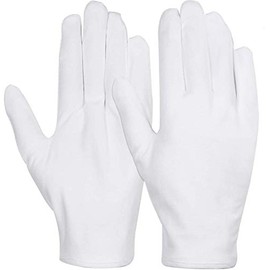 6 pares de guantes de algodón blanco para manos secas, eczema spa, guantes de trabajo para servir inspección de disfraces