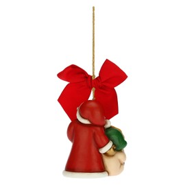 THUN - Christmas Decoration Santa Claus with Teddy Maxi - Ceramic - Christmas Line - Living, Home Decor - 6.2 x 5.5 x 7.5 cm H