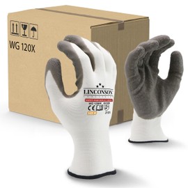 linconson 12 Pack Safety Performance Series Construction Mechanics Wrinkle Latex Work Gloves