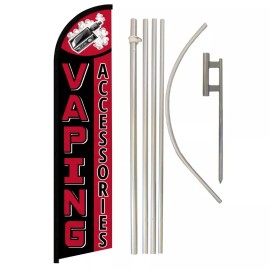 Unbranded Vaping Accessories Full Curve Windless Swooper Flag & Pole Set Vape Smoke Shop