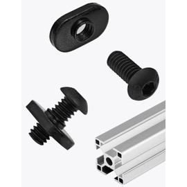 20 Packs 1/4"-20 Black T Slot Nuts T-Slot Bolts Threaded Centered Slide in Economy T Nuts for T Slot Track,for 15 Series or 1.5 Inch Base Aluminum Extrusion