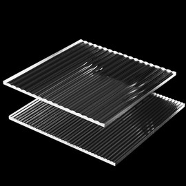 Reeded Acrylic Sheet Plexiglass 1/5” Thick– Acrylic Panels for DIY Crafts, Display Cases, Floating Shelves, Home Décor, Cut with Cricut, Engraver, Power Saw or Hand Tools (2, 12x12, 5mm Thick)