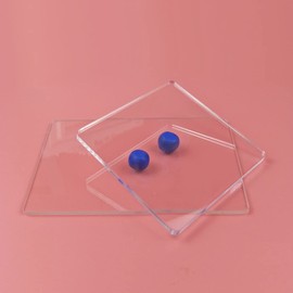 2 Pieces Acrylic Sheet Backing Board Clay Backing Board DIY Clay Tools Acrylic Clay Pressure Plate for Clay DIY Art Craft, Rectangle and Square, Clear