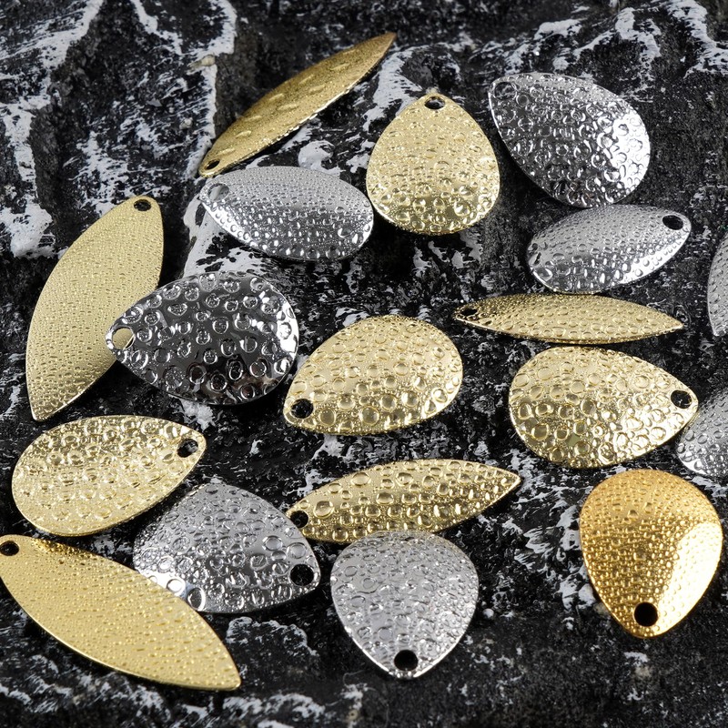 Spinner Blades for Lure Making,50pcs Easy Spin Colorado Willow Blades
