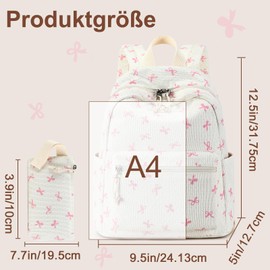 LEDAOU Small Backpack for Women Mini Backpack Purse for Girls Teens Kids School Travel Shoulder Bag 2 Pieces Women Backpacks Set, Pink Butterfly Knot6, S