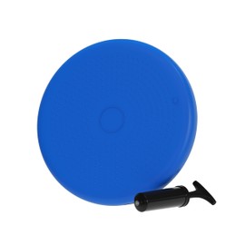 Flash Furniture Alfie Inflatable Wobble Cushion with Dual Sided Grips for Sitting or Standing and Included Hand Pump, Set of 1, Blue