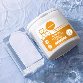 volmees Dog Teeth Cleaning Wipes, Pet Dental Finger Wipes for Dogs and Cats, Dog Dental Care Wipes, Reduce Plaque & Tartar Buildup, Freshen Breath, Cleaner Mouth, Coconut Scent, 50Pcs