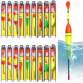 YOUNGSAY 18-Piece Fishing Floats Fishing Set with Sinker & Fishing Line & Fishing Hooks, Flexible Float Set Fishing, Suitable for Freshwater Fishing and Sea Fishing (3 Shapes)