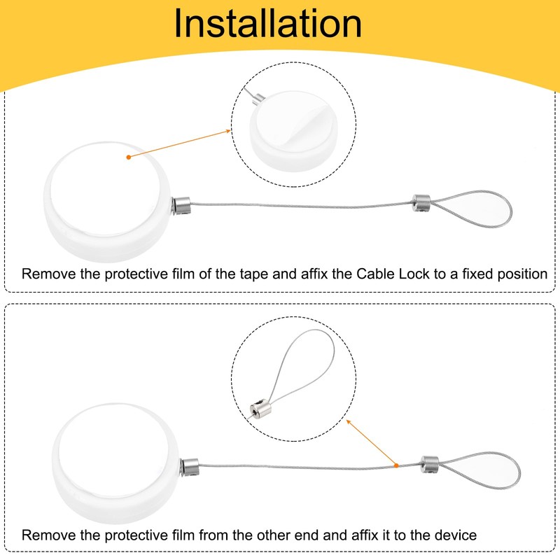sourcing map 3.3ft Retractable Cable Lock with Latch Remote Control