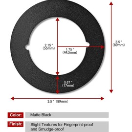 Milageto 2Pcs Door Knob Plates Door Lock Repair Plates, 3-1/2" Outer Diameter, Door Handle Hole Reinforcer, Door Handle Fixing Covers, Black