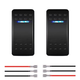 BLLYOGU Marine Toggle Switch - 3 Pin On/Off SPST Rocker Switch for Boats and Cars - Waterproof - 12V/20A 10A/24V - LED Light Switch & Jumper Wires Set- 2 Pack
