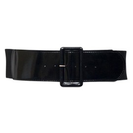 eVogues Women's Wide Patent Leather Buckle High Waist Fashion Belt, Black 2021, One Size Plus