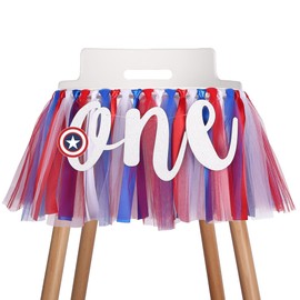 America Highchair Banner for Baby - Party Theme Pull Flag, High Chair Fabric Garland, 1st First Birthday Banner, Photo Props, Handmade…
