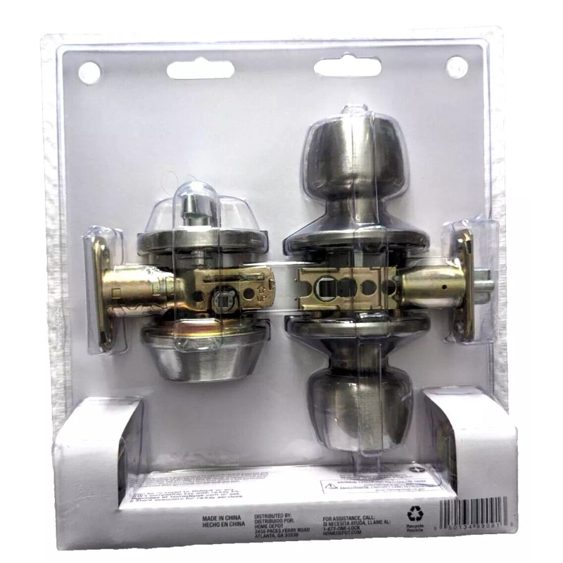 Defiant Brandywine Stainless Steel Keyed Entry Knob and Single Cylinder