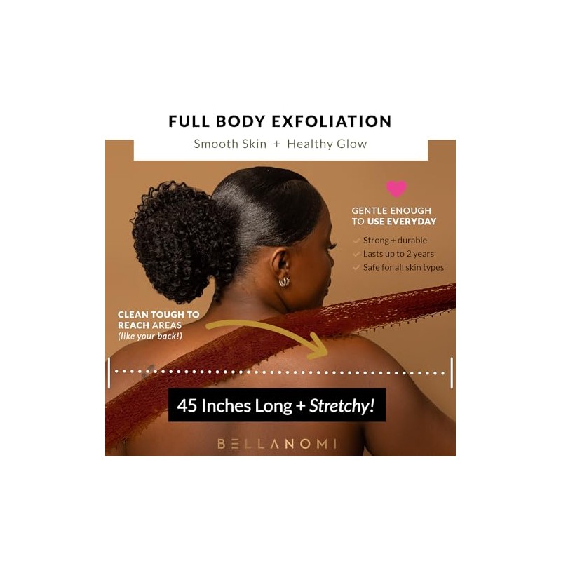 Bellanomi Esponja Exfoliante Africana Auténtica Origen Ético Nigeria 114 Largo