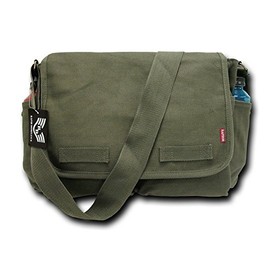 Durable Olive Classic Canvas Military Messenger Bag - Olive