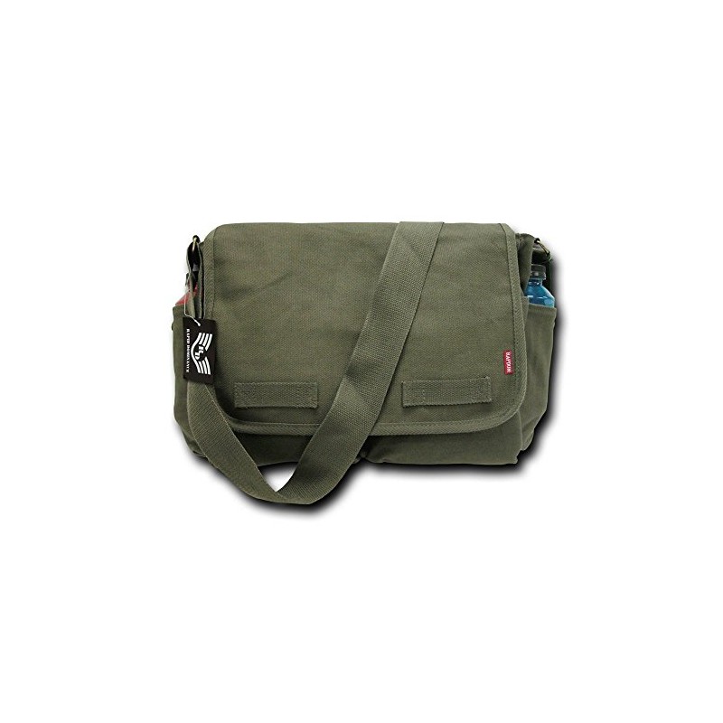 Durable Olive Classic Canvas Military Messenger Bag - Olive