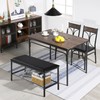 VECELO Kitchen Dining Table Set with Upholstered Bench & 2